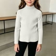 thumbnail image 4 of JOANKDMI Classic Mock Turtleneck Sweaters Girls 10-12 Long Sleeve Ribbed Knit Pullover Tops Basic Solid Color Winter Fall Warm Layering Shirts for Kids Daily Wear, 4 of 7