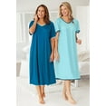 thumbnail image 6 of Only Necessities Plus Size 2-Pack Short Silky Gown, 6 of 6