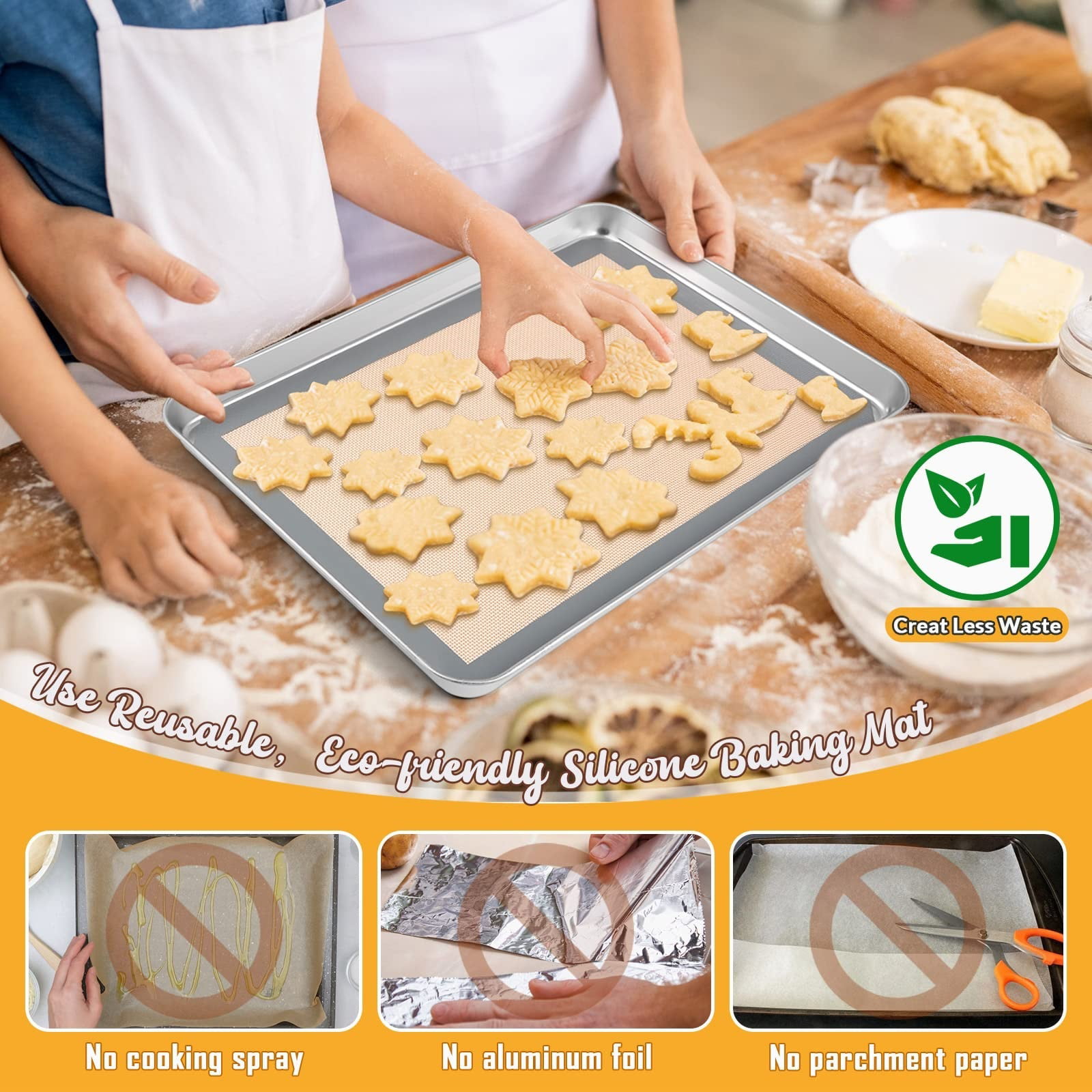 Baking Sheet with Wire Rack Set, Zacfton Stainless Steel Cookie Sheet  Baking Pan Toaster Oven Tray with Cooling Rack, 12.4 x 10 x 1 Inch Quarter  Sheet
