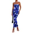 thumbnail image 1 of Vestido largo PRETTYGARDEN para mujer 2025, verano, floral, azul, XS, 1 of 9