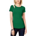 thumbnail image 2 of Camiseta básica con hombros recortados INC para mujer, verde, extragrande, 2 of 2