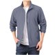 thumbnail image 4 of Mens Tops Manga Larga Color Sólido Cremallera Bolsillo Chaqueta de Pie Cuello sin Capucha Casual Moda Ropa Exterior Hombres Chaqueta Casual, 4 of 9