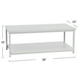 thumbnail image 2 of Household Essentials Jamestown Rectangular Coffee Table with Storage Shelf Scandinavian White and White Metal, 2 of 6