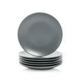 thumbnail image 1 of 10 Strawberry Street Wazee Matte 8.25"" Juego De Platos De Ensalada Cupé De 6 Gris Carbón 10 Strawberry Street NA, 1 of 4