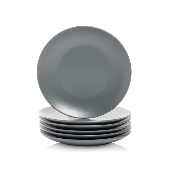 10 Strawberry Street Wazee Matte 8.25"" Juego De Platos De Ensalada Cupé De 6 Gris Carbón 10 Strawberry Street NA