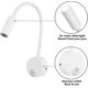 thumbnail image 4 of 2 Pieces LED Reading Light Wall Mounted Aluminum Silver Color, Desk Lamp Warm White Light Eye Protection Design, Bedside Lamp with Switch, 4 of 5