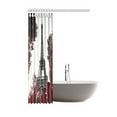 thumbnail image 3 of MYPOP Famous Building Decor, Paris Eiffel Tower Cityscape Red Flower Polyester Fabric Custom Bathroom Shower Curtain 48 X 72 Inches, Red Gray, 3 of 3