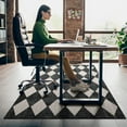 thumbnail image 5 of Office Chair Mat for Hardwood & Tile Floor,Moroccan Black Checkered 36"x48" Computer Chair Mat for Rolling Chairs Carpet,Under Desk Non Slip Gaming Rug,Low-Pile Rubber Backing Large Protector Mat, 5 of 6