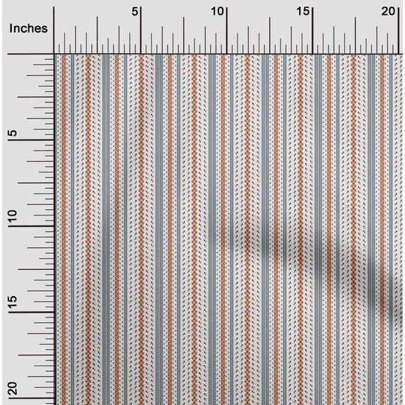 oneOone Cotton Poplin Fabric Stripe|Diamond & Triangle Geometric Printed Fabric 1 Yard 42 Inch Wide
