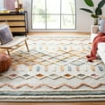 thumbnail image 2 of SAFAVIEH Kenya Arturas Southwestern Wool Area Rug, Ivory/Blue, 9' x 9' Square, 2 of 8