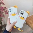 thumbnail image 2 of Phone Case for iPhone Xs Max, Creative Cute Funny Wearing Hat Pink Face White Duck with Legs Cover, Soft TPU Silicon Rubber Shockproof Case Full Body, 2 of 4