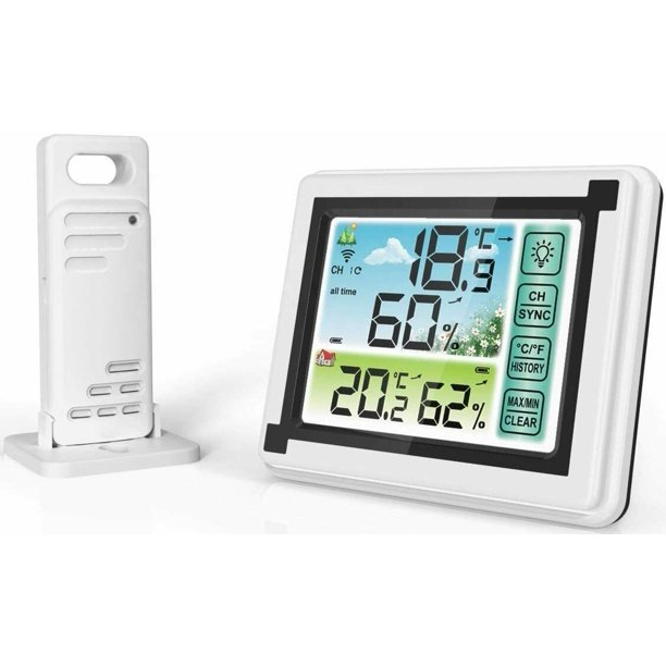 Wireless Weather Station, Indoor Outdoor Thermometer Hygrometer