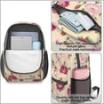 thumbnail image 4 of Pioneer Flower Floral Print Pattern 17" School Backpacks for Teens,Waterproof Oxford Fabric,S-Shape Padded Straps for School,Travel,Hiking,Camping, 4 of 5