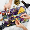thumbnail image 4 of Rustic Cutting Board, Blooming Iris Flowers Orchids on Rustic Wood Natural Floral Beauty Romantic Image, Decorative Tempered Glass Cutting and Serving Board, Large Size, Yellow Purple, by Ambesonne, 4 of 5