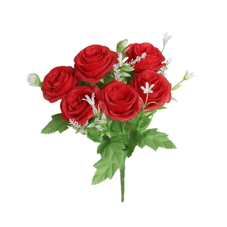 Sktrjpolfis Artificial Bouquet 6 Rose Flower 5.9x3.9x11.8in Long Stems Roses for Party Wedding Home Office Hall Decorations