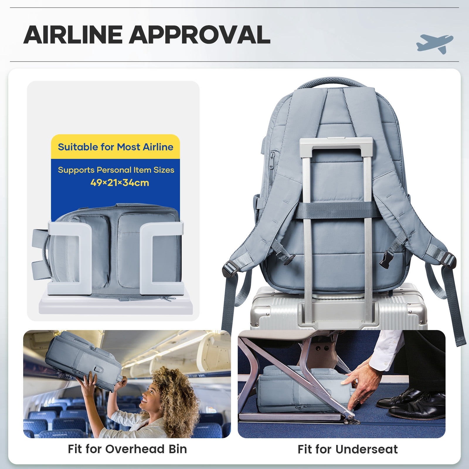 Vacuum Travel Backpack with Pump, Vacuum Seal Compression Backpack for Travel on Airplane, Vacpack Backpack with Vacuum Packing for Women Men Airpack Daypack Fit 17 Inch Laptop Travel Bookbag Blue
