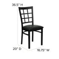 thumbnail image 6 of Emma + Oliver Black Window Back Metal Restaurant Chair - Black Vinyl Seat, 6 of 12