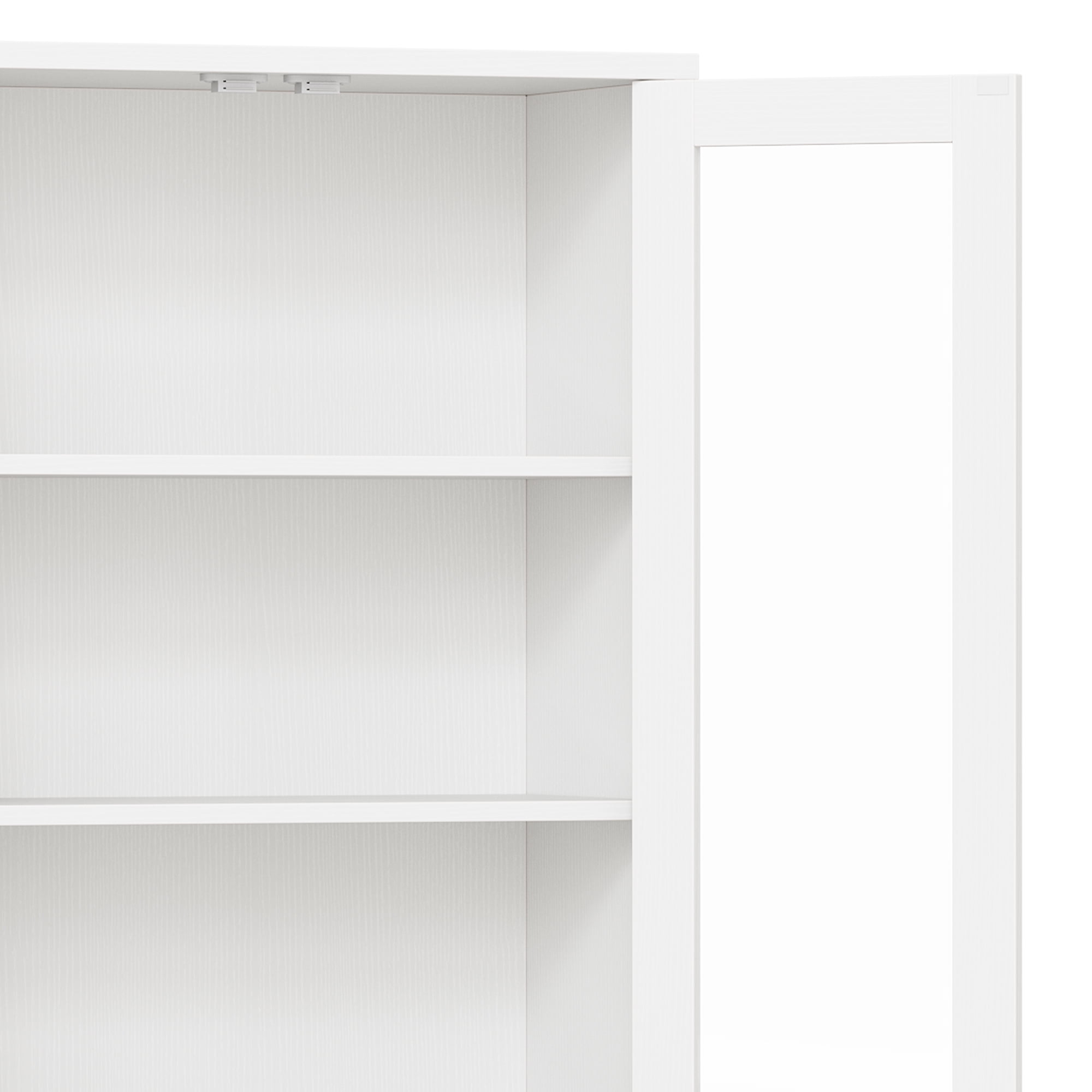 Uforic 65" Bookcase with Drawers & Doors, Tall Storage Cabinet with Adjustable Shelves, Display Bookshelves, White