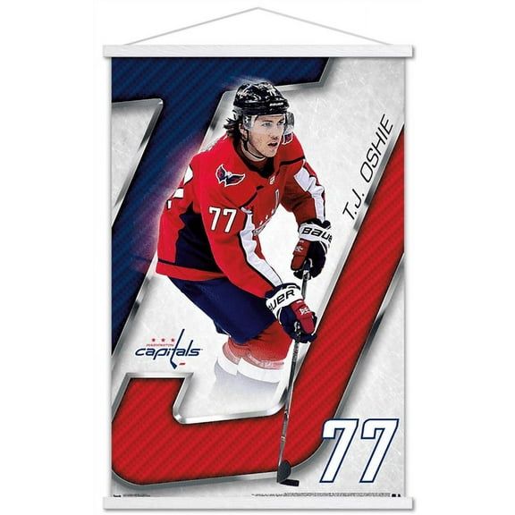 NHL Washington Capitals - T. J. Oshie 18 Wall Poster with Magnetic Frame, 22.375" x 34"