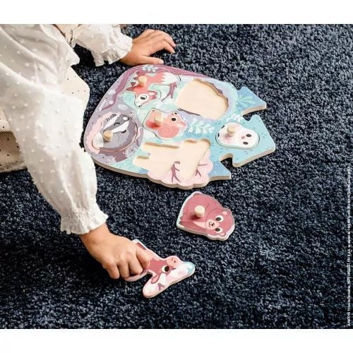 Puzzle en bois Janod Happy Forest - 6 pièces - À partir de 18 mois