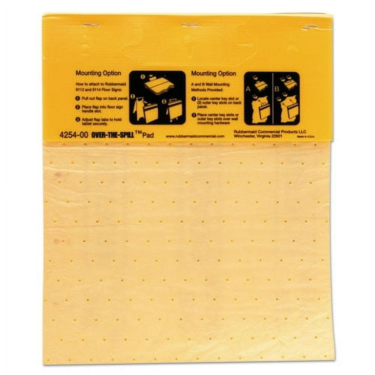 Over-The-Spill Pad Tablet, 12 oz, 14 x 16.5, 25/Pack Over-The-Spill Pad Tablet, 12 oz, 14 x 16.5, 25/Pack