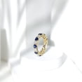 thumbnail image 5 of Rosec Jewels Full Eternity Ring with Lab Created Blue Sapphire and Moissanite for Women (AAAA Grade Sapphire) - Ready to Gift, 18K Yellow Gold, US 7.50, 5 of 9
