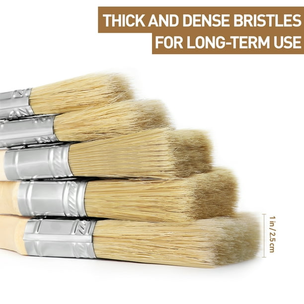 Supvox 10pcs Paint Brushes Solid Wood Stain Brushes Household Bristle