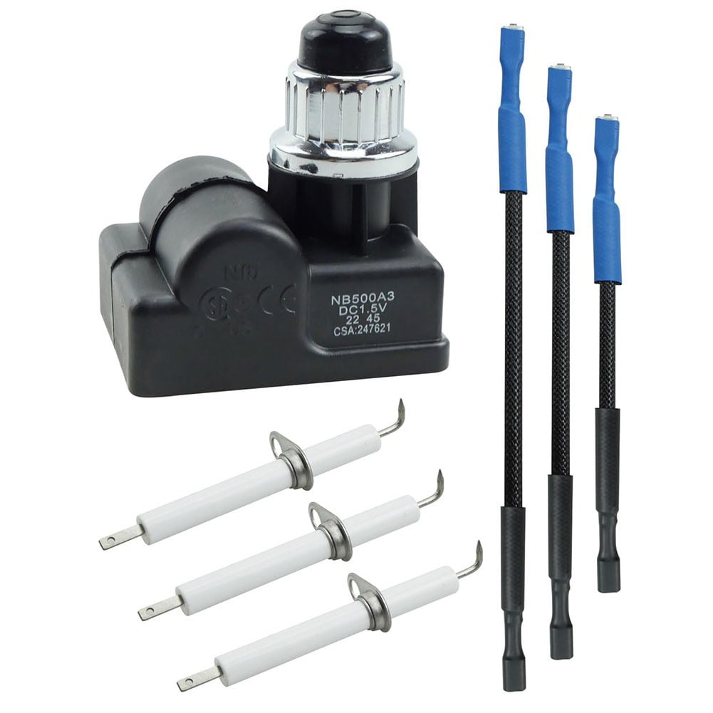 Igniter Kit TS-IG3007 Fit for Pit Boss Memphis Ultimate 4-in-1 Grill Accessories, with 3 Pcs Electrodes Ignitor and 3 Pcs Mounted Electrode Wires