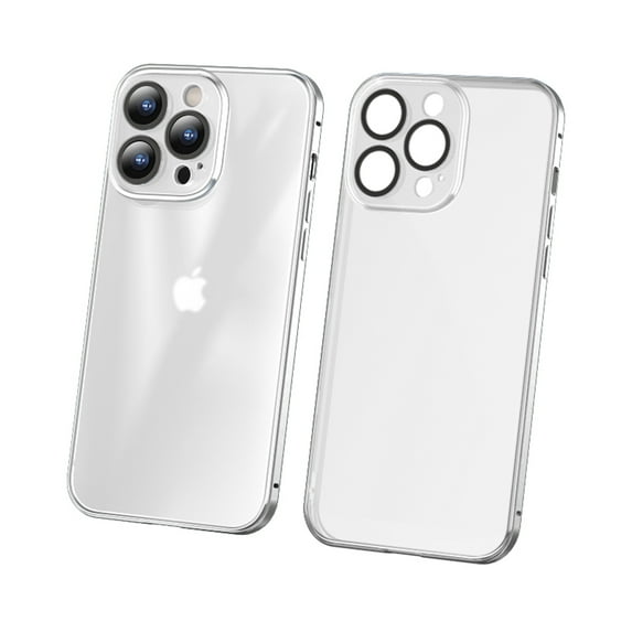 Case for iPhone 13 Pro, Luxury Slim Fit Wireless Charging Full Body Protection Case Lightweight Magnetic Attraction Metal Bumper PC Back Cover Compatible with iPhone 13 Pro (6.1 inch),Silver