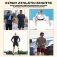 thumbnail image 4 of Pack de 5 Shorts Deportivos para Hombre - Shorts de Basketball Secado Rápido con Bolsillos para Running y Uso Casual (Negro), 4 of 5