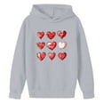 thumbnail image 5 of ATOGUTA Girls Valentine's Day Sweatshirt Hooded Heart Sweatshirt Fall Winter Kid Long Sleeve Shirt Pullover Top Size 3T-14, Gray, 5 of 5