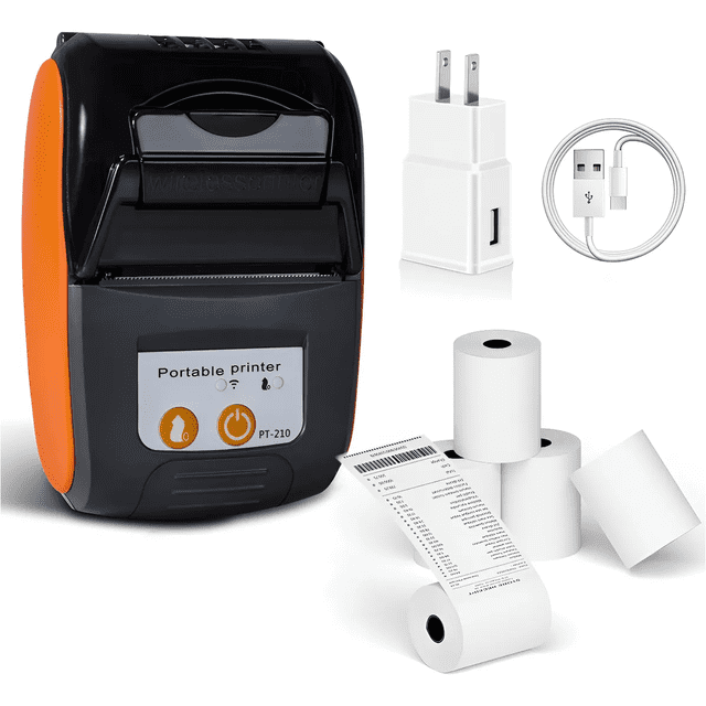 "Impresora Tickets Bluetooth Impresora Recibos Térmica 58mm Malubero, Negra Naranja "