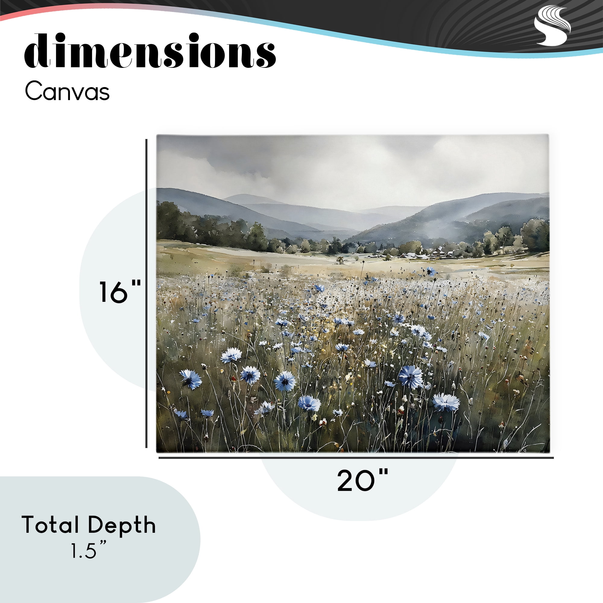Stupell Industries Sapphire Speckled Fields Canvas Wall Art, design by Franklyn Gregory