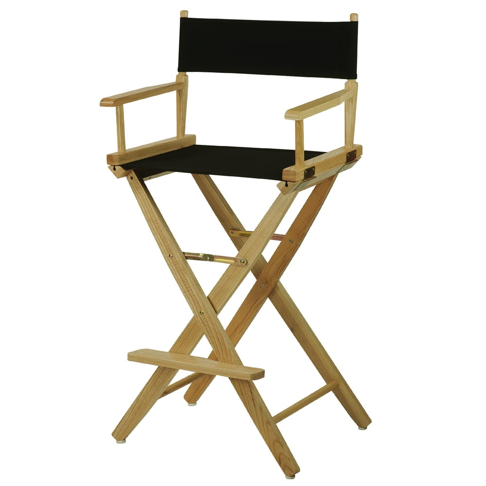 ExtraWide Premium 30" Directors Chair Natural Frame W/Black Color