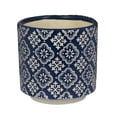 thumbnail image 3 of Juego de 3 macetas Benzara de cerámica azul y blanca con estampado floral, 3 of 6