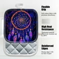 thumbnail image 3 of 4Pcs Pot Holder for Kitchen, Beautiful Starry - Hued Dreamcatcher Composition Square Heat Resistant Hotpads, 8x8in Non Slip Dirt-Proof Kitchen Cook Oven Potholders Machine Washable, 3 of 5