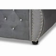 thumbnail image 6 of Baxton Studio Abbie Gray Velvet and Crystal Tufted Queen Size Wood Daybed, 6 of 18