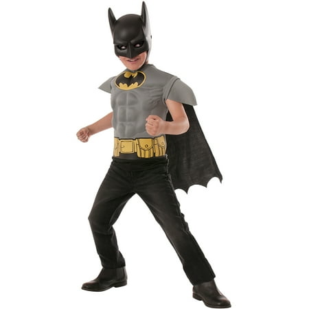 Child's Boys Batman Grey Comic Book Superhero Muscle Chest Costume