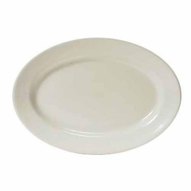 Tuxton China TRE-033 Reno 7 in. x 4.63 in. Wide Rim Oval Platter - White Porcelain - 3 Dozen