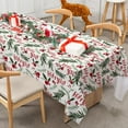 thumbnail image 3 of Christmas Tablecloth Holly Jolly Rectangle Table Cloth Washable Holly Berry with Leaves Table Cover for Xmas Holiday Party Picnic Dinning Table Decor, 60 x 102 Inch, 3 of 5