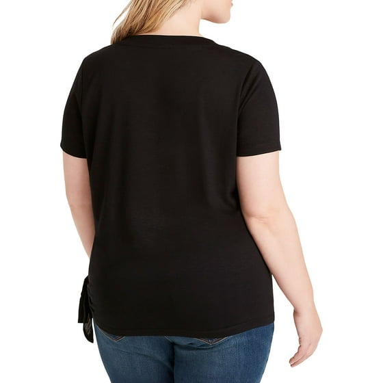 jessica simpson plus size maya tie front graphic te jessica simpson plus size maya tie front graphic te