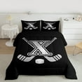 thumbnail image 2 of Homewish Personalized Initial W Bedding Comforter Set for Kids Boys Girls, Ice Hockey Sport Twin Comforter Sets, Black and Gray Bedding Set, Luxury Bedroom Decor, 2 of 8