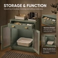 thumbnail image 5 of Wooden Cat Washroom Cabinet with Pull-out Storage Drawers, Concealed Kitty Litter Station Furniture, Contemporary Indoor Pet Hideaway（Green）, 5 of 8