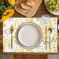 thumbnail image 4 of Yellow Flowers Spring Placemats Set of 4, Elegant Farmhouse Botanical Placemats for Dining Table, Place Mats for Kitchen Tabletop, Waterproof Wipeable Dining Table Mats Set, 4 of 9