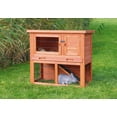 thumbnail image 2 of TRIXIE Weatherproof Outdoor 2-Story Small Wooden Small Animal Hutch Run & Pull-Out Tray, Brown, 2 of 7