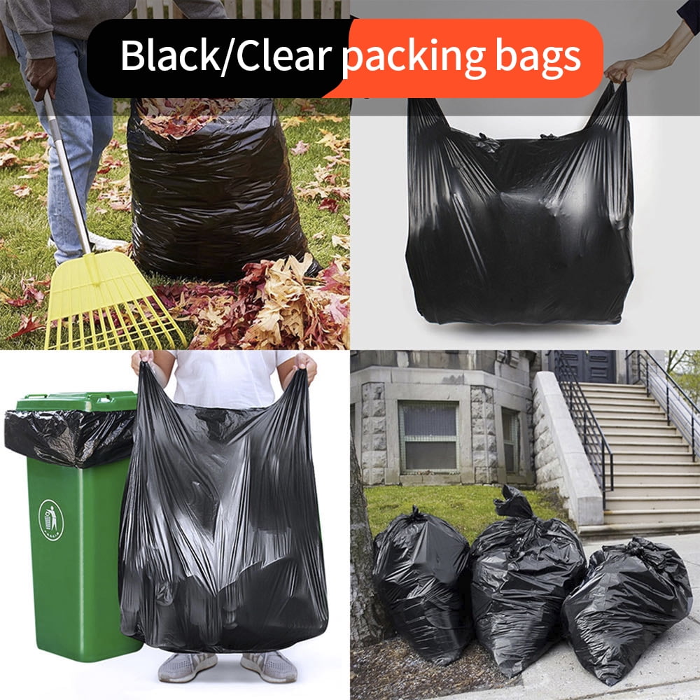 65Gallon 50Pcs 47x55in Black Big Leaf Bags Tall Kitchen, Large Heavy Duty Trash Bag, Larger And Thicker Garbage Bags For Paper, Plastic, Bottles, Newspaper, Lawn Car Seat, Disposable Trash Bag,