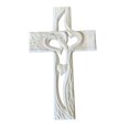 thumbnail image 3 of TISHITA Carved Wood Cross Crucifix Intertwined Heart Gift Spirituality Wall Art Sculpture for Valentines Day Living Room Teacher Kids Standard White, 3 of 8