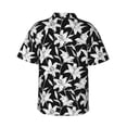 thumbnail image 3 of Balery Lilies Flowers Print Men's Hawaiian Shirts Short Sleeve Beach Shirt Relaxed Fit Vacation Button Down Shirts-X-Large, 3 of 9