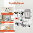 thumbnail image 2 of KFFKFF Pegboard Organizer Kit, 11" x 11" Plastic Panels, 4-Piece Set, Wall-Mounted Storage Solution with Accessories for Garage, Kitchen, Craft Room, Office, and Bathroom, White, 2 of 9