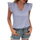 thumbnail image 1 of Gibobby Camiseta de Manga Corta con Cuello en V Camiseta con cuello en V para mujer , camiseta informal manga corta con agujeros huecos(Morado,CH), 1 of 4